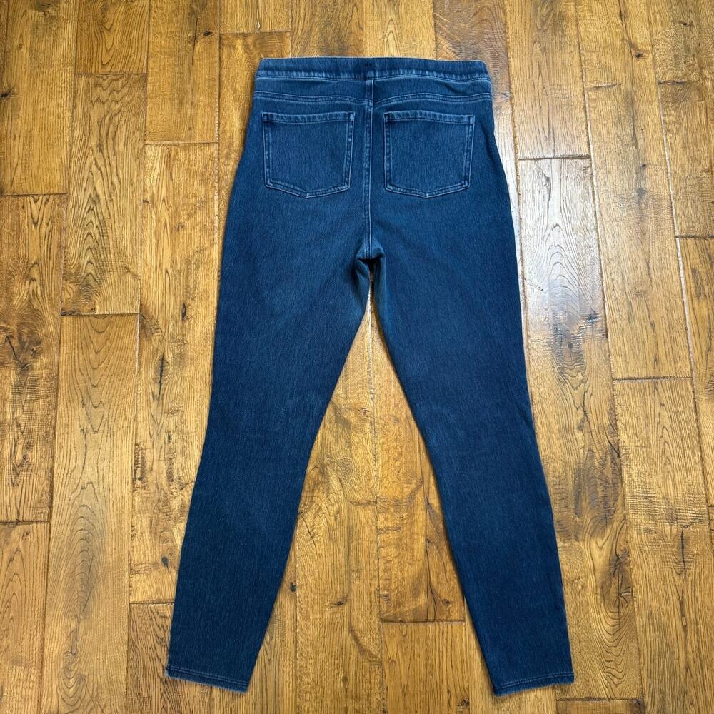 SPANX Dark Wash Pull On Slim High Rise Skinny Ankle Jegging Jeans Women's Large - Picture 6 of 7